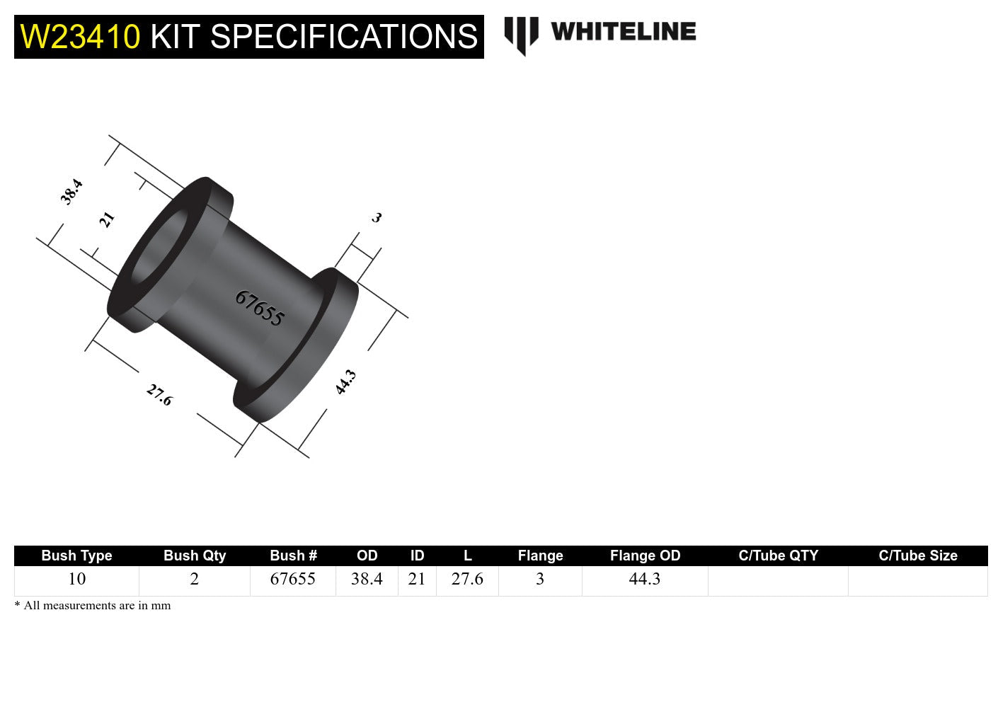 Whiteline Front Sway Bar Link Lower Eye Bushing