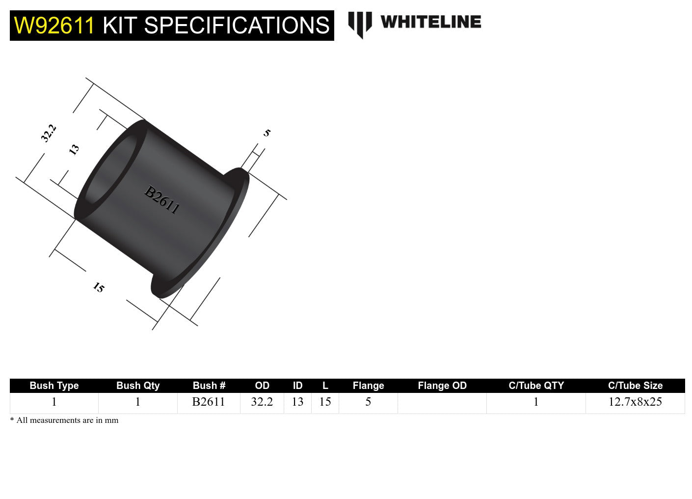 Whiteline Transmission Shifter Stabiliser Bushing