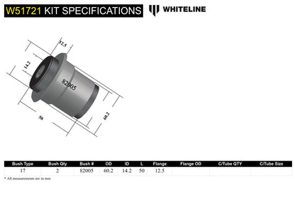 Whiteline Front Control Arm Lower Inner Rear Bushing