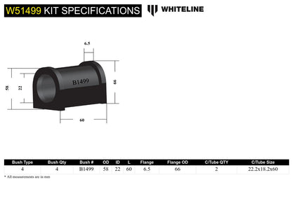 Whiteline Front Control Arm Lower Inner Rear Bushing