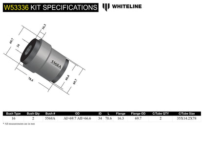 Whiteline Front Control Arm Lower Bushing