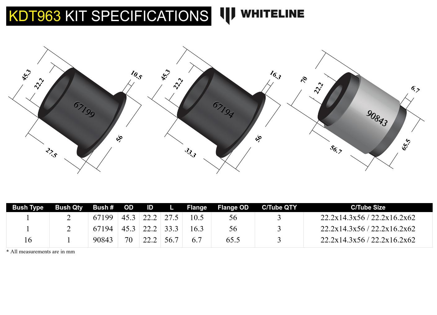 Whiteline Rear Differential Mount Bushing