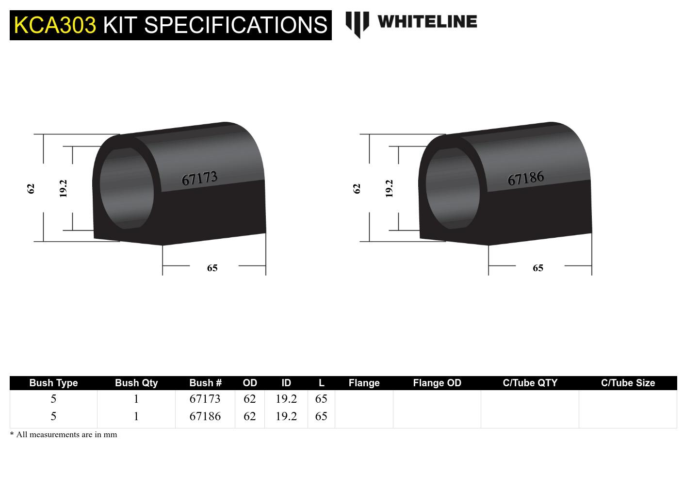 Whiteline Front Control Arm Lower Inner Rear Bushing