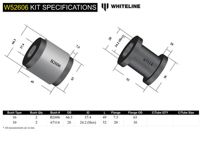 Whiteline Front Control Arm Lower Inner Rear Bushing