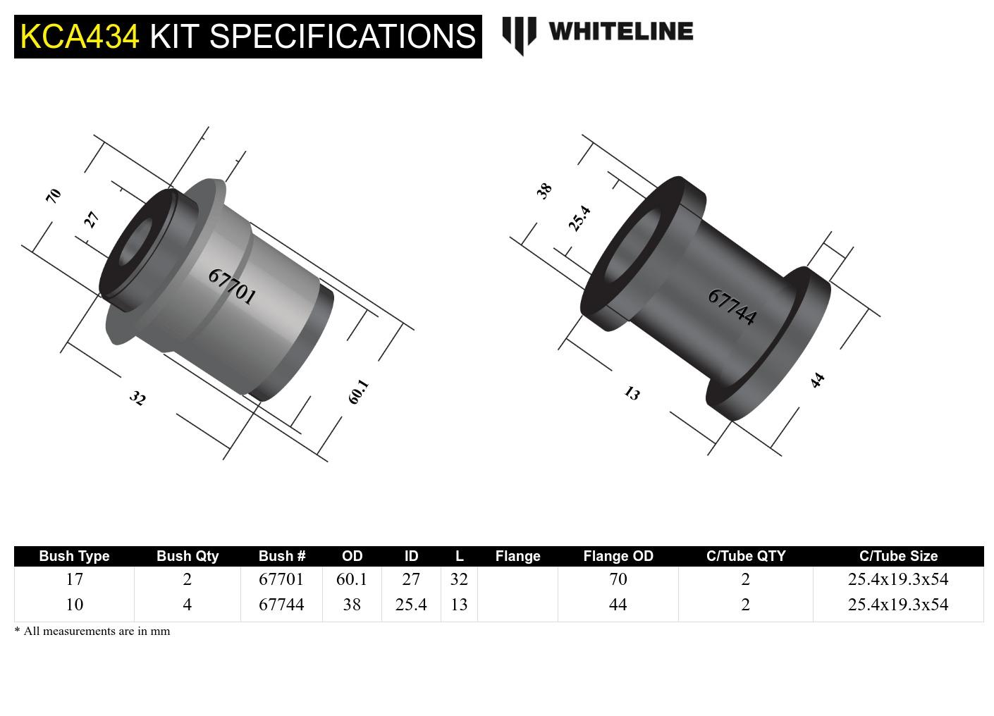 Whiteline Front Control Arm Lower Inner Front Bushing