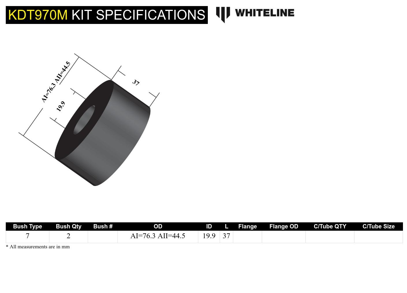 Whiteline Front Trans Mount Insert (HD)