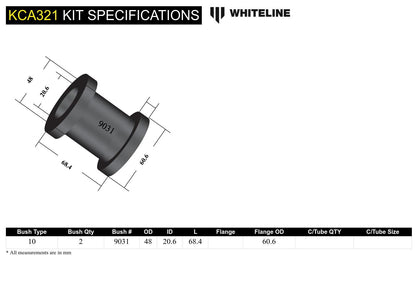 Whiteline Front Control Arm Lower Inner Rear Bushing – Cornering & Stability Enhancement