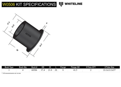 Whiteline Front Control Arm Lower Inner Front Bushing