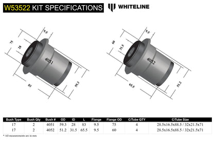 Whiteline Front Control Arm Lower Inner Bushing