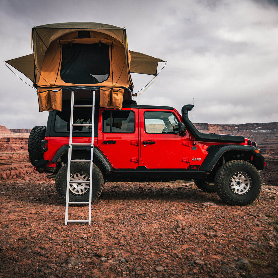 ARB FLINDERS Rooftop Tent 55"x96"x48" Sleeps 2 - Poly/Cotton Canvas Soft Shell Includes Ladder and Mattress