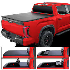 TrailFX Soft Folding Tonneau Cover - Fits Toyota Tundra w/Deck Rails