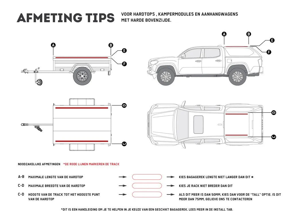 Pickup Truck Canopy or Trailer Slimline II Rack Kit / 1345mm(W) X 954mm(L)