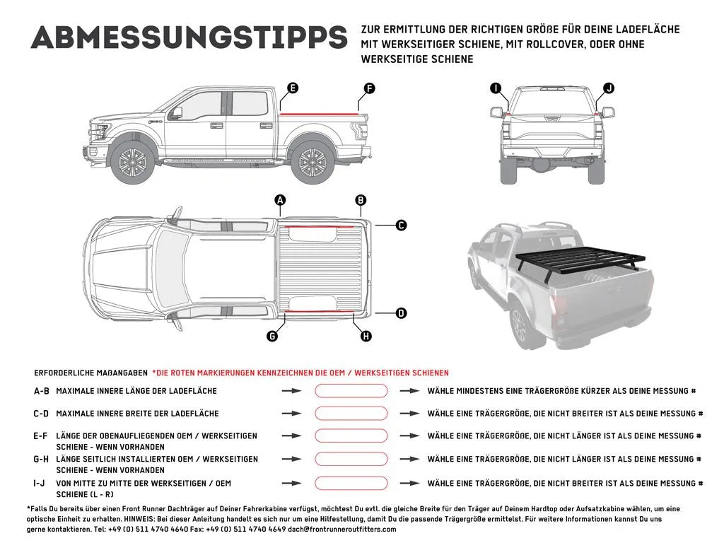 Pickup Truck Slimline II Load Bed Rack Kit / 1425(W) x 1358(L)