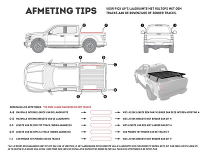 Pickup Truck Slimline II Load Bed Rack Kit / 1425(W) x 1358(L)