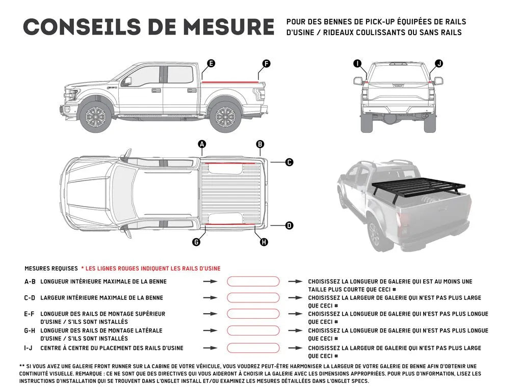 Pickup Truck Slimline II Load Bed Rack Kit / 1425(W) x 1358(L)