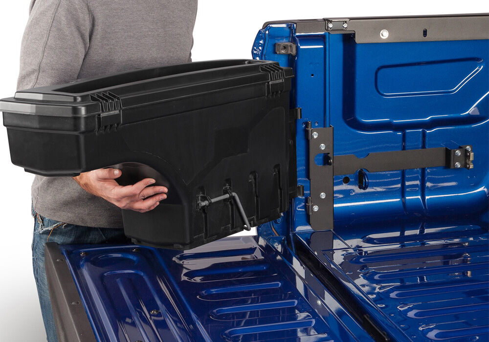 UnderCover SwingCase Tool Box Black Hard Plastic 5.7 Ft for Full-Size Trucks